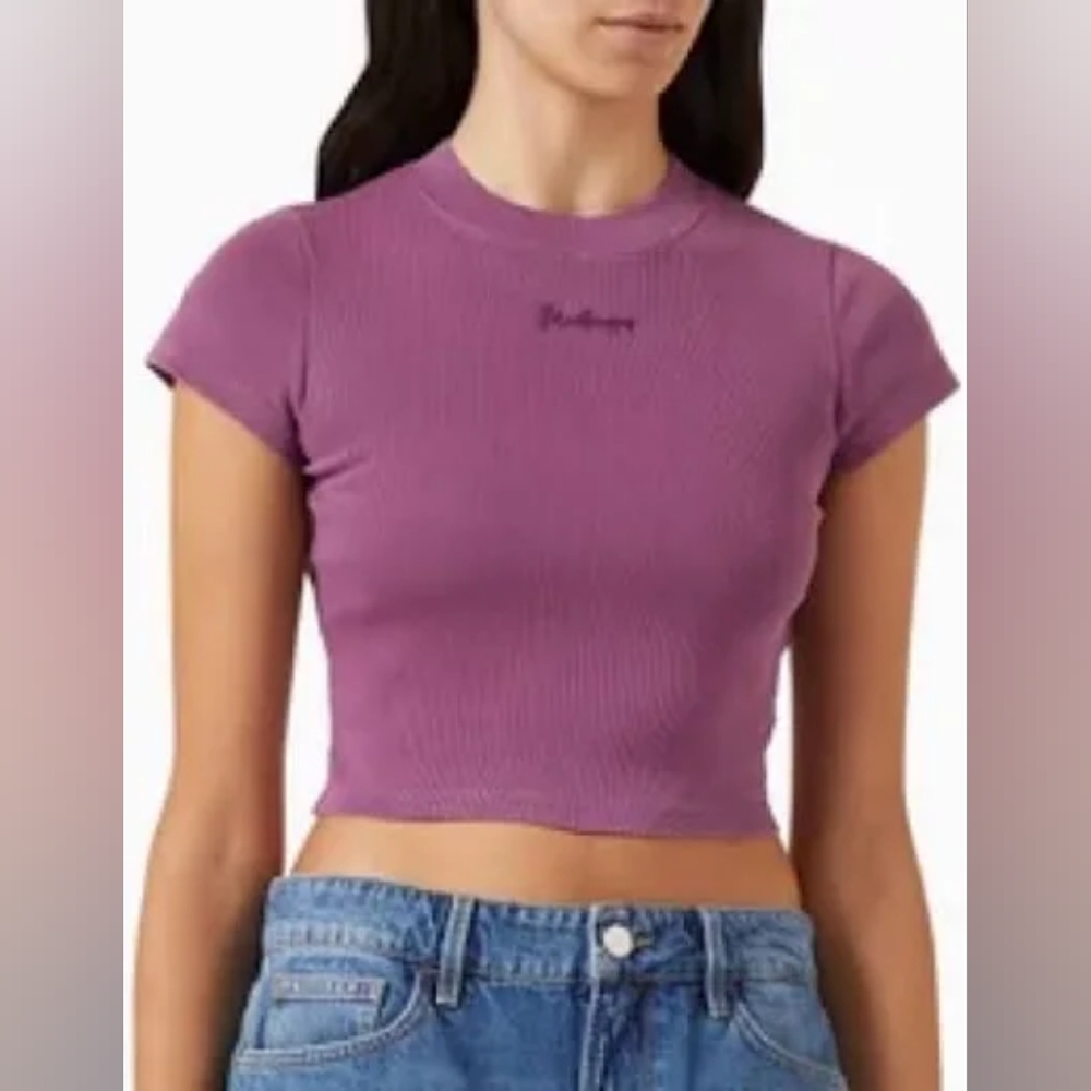 NWT Madhappy Classis Cropped Babydoll Tee purple size M